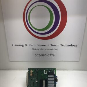 A Atronic E-Motion Game, CPU board in front of a sign.