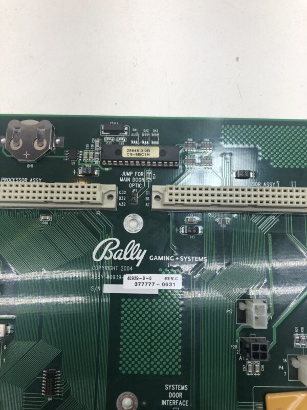 A Bally Alpha PCB (Power Control Board) with a number of components on it.