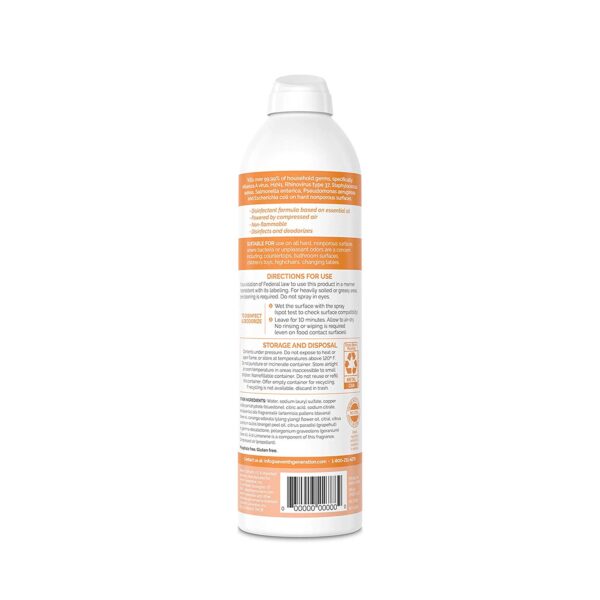 An CURRENTLY OUT OF STOCK- CHECK BACK OR EMAIL TRENT@GET-T.NET to get on wait list. Seventh Generation Disinfectant Spray, Fresh Citrus & Thyme, 13.9 Ounce. GETT Part Cleaner111 spray bottle on a white background.