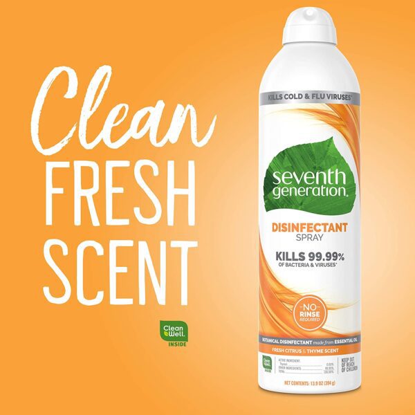 Seventh Generation Disinfectant Spray, Fresh Citrus & Thyme, 13.9 Ounce