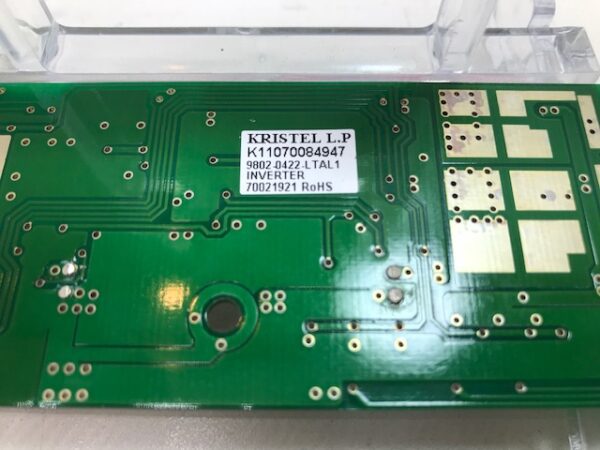 A green Kristel inverter Part 11070084947. 4 Lamp Version. Fits WMS BBI and BBII Games circuit board in a plastic case.