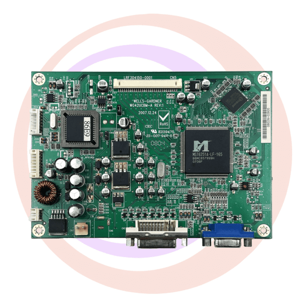 AD Board for Wells Gardner, WELLS GARDNER WGF2298 - 22" LCD A/D Scaler Board {VGA + DVI} PSLCD9820-01A / 02A / 03A / 03B [WGF2298-TDLM89G] (WMS BB2 / KON KP). GETT Part ADB252