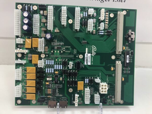 A Bally Backplane Board for S9000 and M9000 and Bally Alpha. Bally Part PCA40939-0-0-R. GETT Part BPLN106 with a number of components on it.