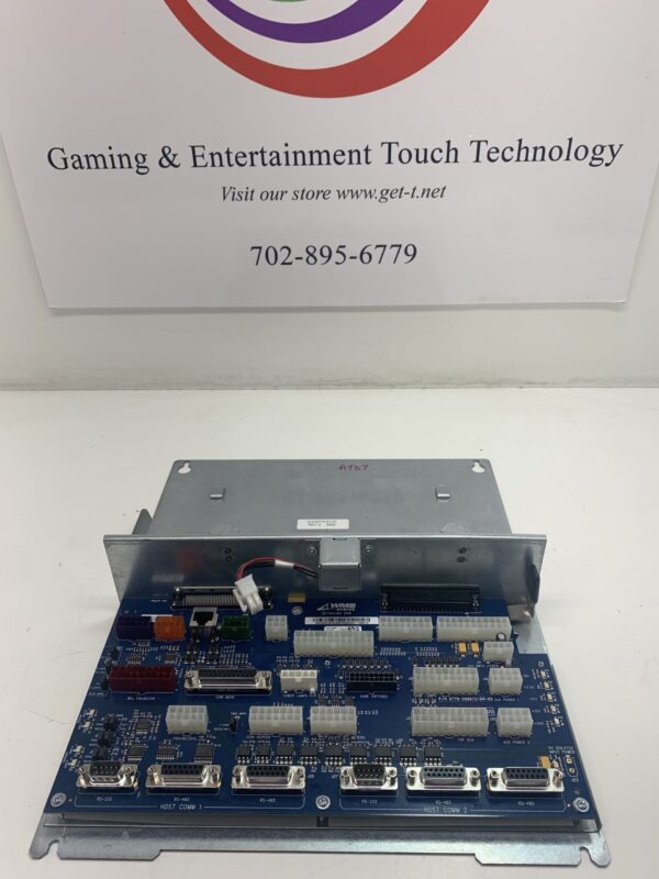 A WMS BBII GameBackplane with Housing. New Part. WMS Part A-006672-04-00-CRP. GETT Part BPLN107 gaming and entertainment technology board.