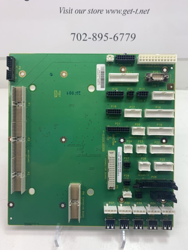 A computer board with a number of Aristocrat MK7, Back Plane, PCBA 2501-494215. GETT Part BPLN226 components on it.