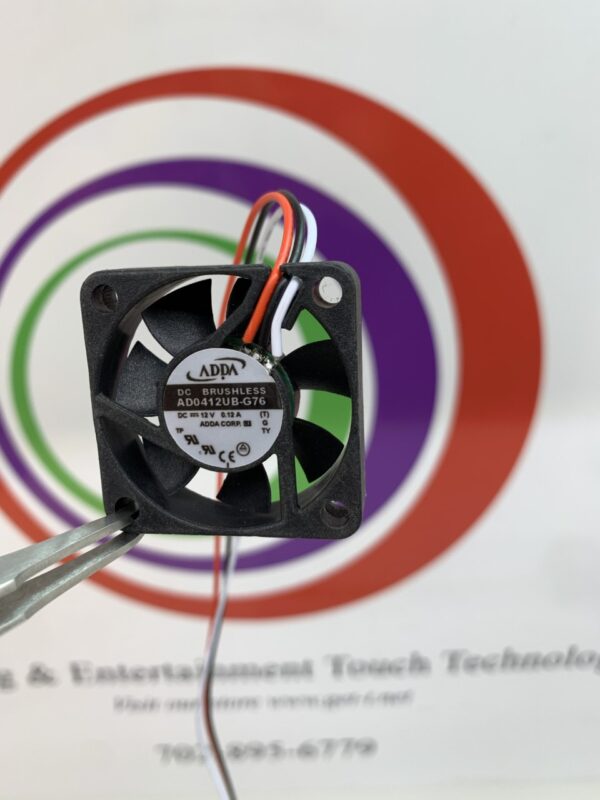 A small CC6010H12B-SMH200-02P fan with a circular logo on it.
