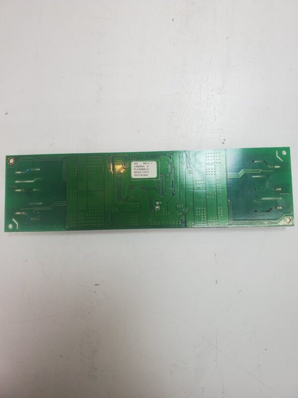A green pcb board on a white surface with an Inverter for Wells Gardner Monitor. Wells Part PILCD9860-01. GETT Part INVT257.