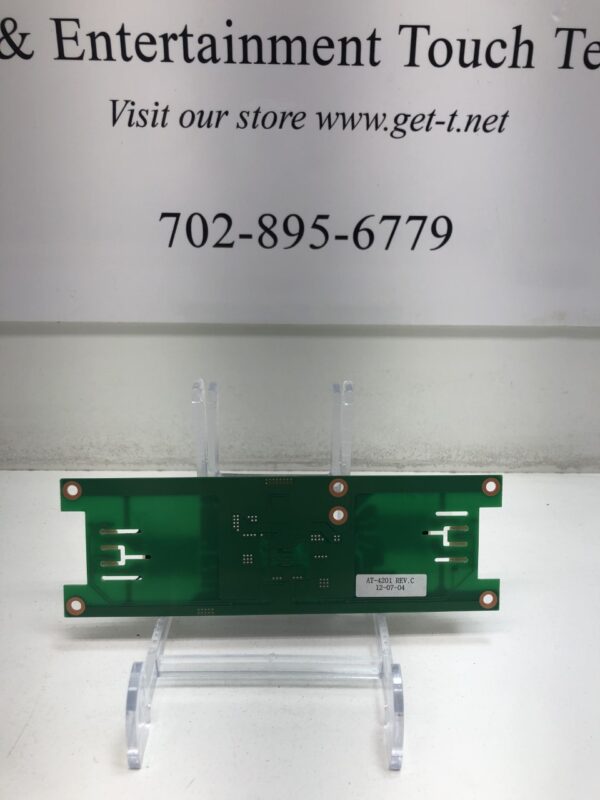 An Inverter PCB board with the words "Entertainment Touch" and the PIS Corp Brand logo. Part # AT4-4201 Rev C.