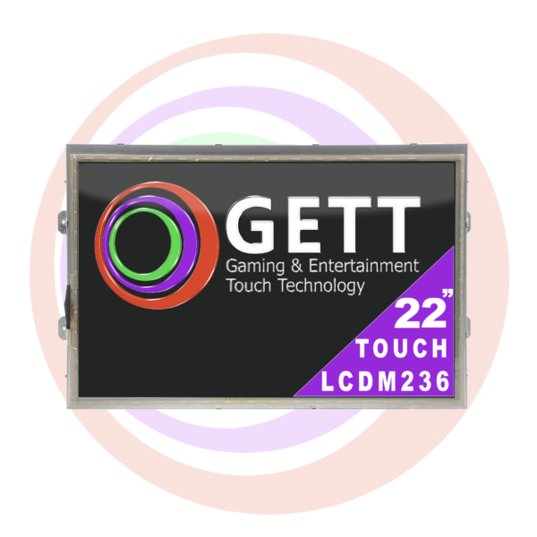 A 22" Wells Gardner LCD Touch Monitor with the word GETT on it.
