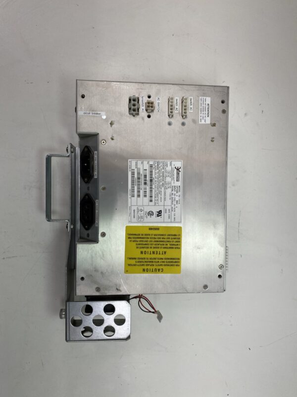A metal box with an IGT AVP Slant Top Power Supply, IGT Part 40010101, 440W, 3Y YM-7451A, CP-1037, Refurbished. GETT Part PSUP142 attached to it.