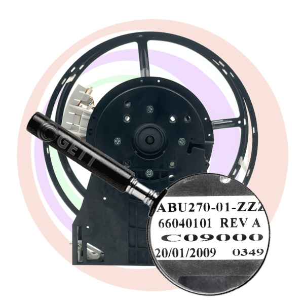 An image of a Reel Assembly for IGT AVP Game with a label on it.