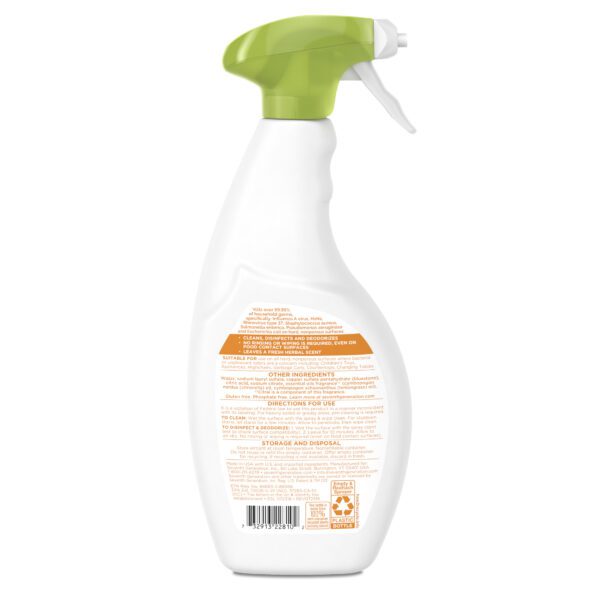 A bottle of Anti- Viral Cleaning Spray, 26oz. Seventh Generation brand, GETT Part Spray101 on a white background.