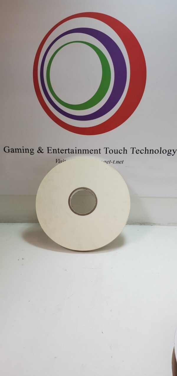 A roll of 3M High Temp Velcro "hook and loop" tape, 40' roll with the word gaming and entertainment technology on it.