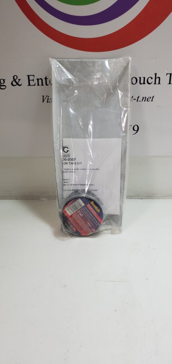 A plastic bag with a 3M Scotch Brand, Medium Gauge, Linerless Rubber Splicing Tape. #2242. For Moisture Sealing and Insulating Use. GETT Part Tape108 label on it sitting on a table.