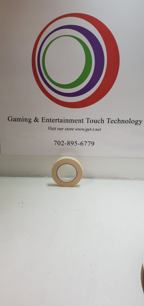 BRon, 1" Masking Tape. Beige. GETT Part Tape112 gaming & entertainment touch technology logo.