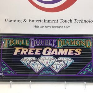A sign that says IGT Double Diamond Belly Glass. 20.25" x 9.5". GETT Part BellyGlass100 free games.