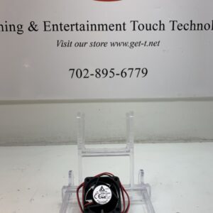 A Delta Cooling Fan with a sign for entertainment & touch technologies.