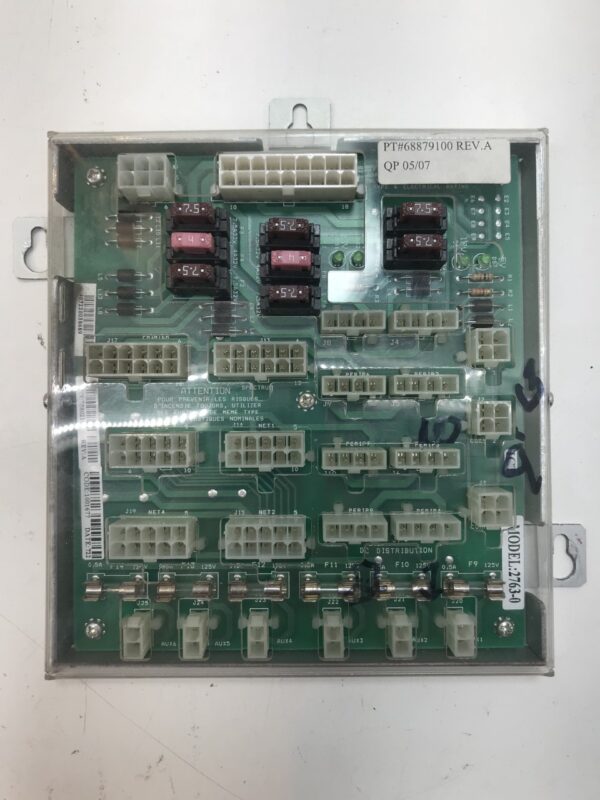 A small IGT Game King AVP Slant Top Slot Machine Netplex Distribution Board 7580210. GETT Part PDB115 with a lot of wires on it.