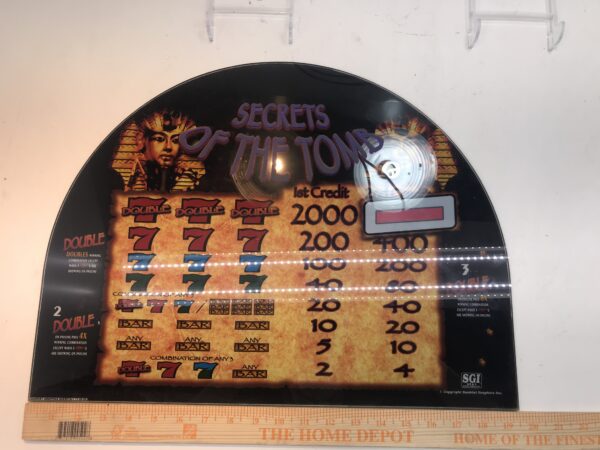 Secrets of the IGT Double Diamond Belly Glass. 20.25" x 9.5". GETT Part BellyGlass100 slot machine.
