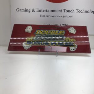 A sign that says Double Double Bonus Poker. IGT OEM Glass for Bottom Panel of Video Poker Game. Like New. Glass! GETT Part BellyGlass123 gaming and entertainment technology.