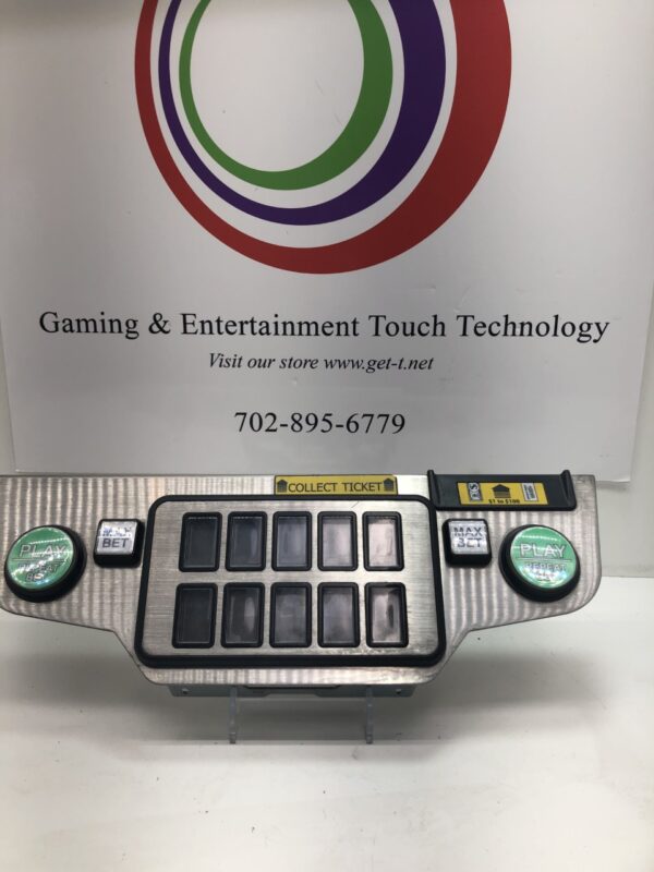 Spielo Vu Chrome Full Button Deck. Full Deck with Plastic Push Buttons. Refurbished. BP148 is the gaming & entertainment technology control panel.