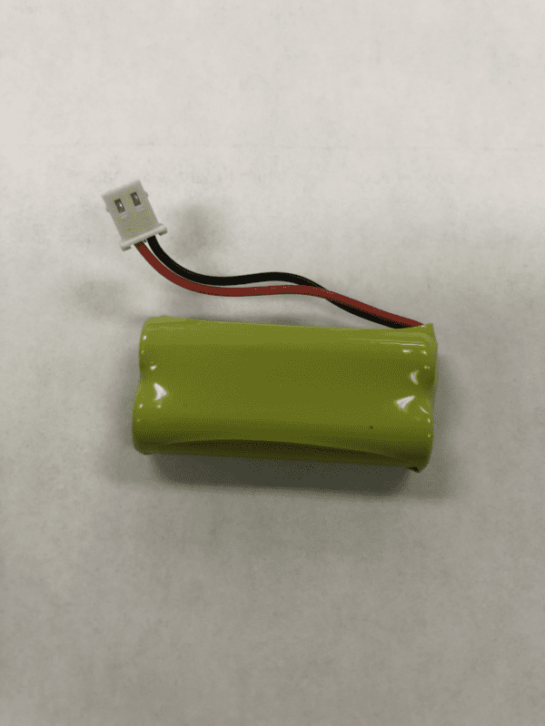 A 2.4v 400mah Geilienergy BT183342 BT283342 BT166342 telltail battery 2pc. pack. Part #BT183342 GETT Part BTRY121 with a wire attached to it.