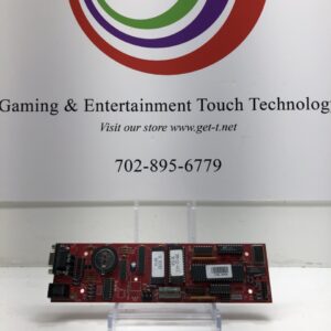 A 12 cell in machine meter Controller Board. PALTRONICS, PAL Part # 80-PAL0111. GETT Part PAL109 gaming and entertainment technology board in front of a sign.
