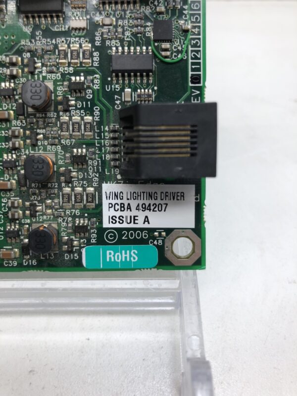A Wing Lighting Driver board, PCBA style with a chip on it.