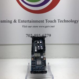 A Reel Driver Board for Konami Advantage 5, 5 reel and 3 reel. Also listed as Konami Part PWB (AG2)111128470000. Also listed as Konami Part CT3B000703. GETT Part RDB105 gaming and entertainment technology board in front of a sign.