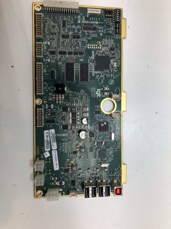 A Button Control Board assembly for IGT S3000 Game with a chip on it.