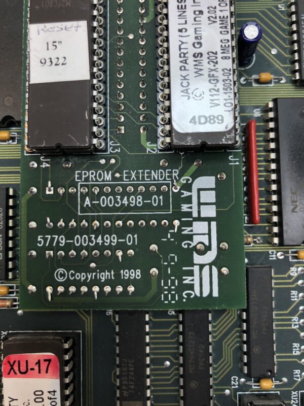 A group of Slot CPU Board with piggyback memory and On Board Game Dongle Farm on top of each other.