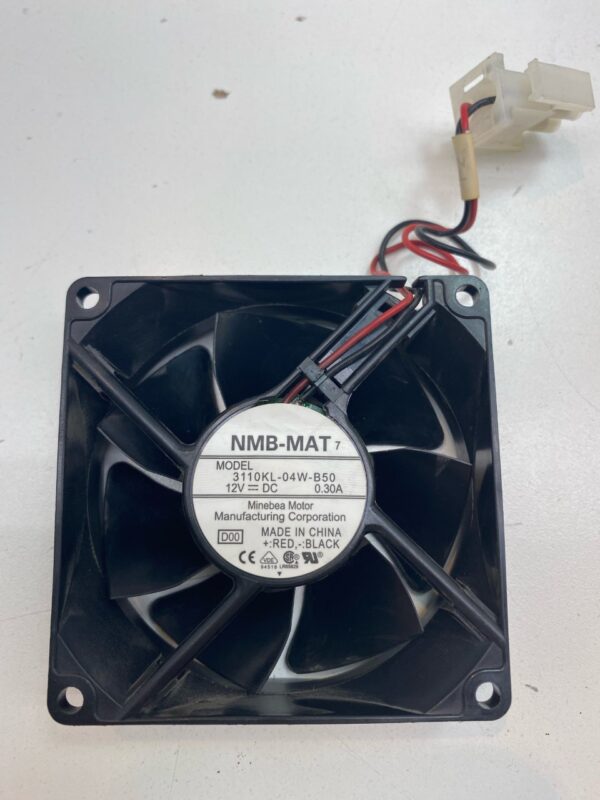 A .12V x .30A Cooling Fan with a wire attached to it.