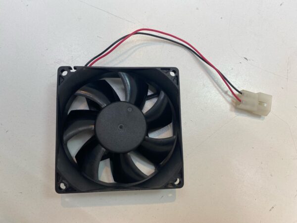 A 24V x .15A Cooling Fan (PSC Brand, Part 3110KL-04W-B50. 2-Wire Fan. GETT Part Fan259) on a white surface.