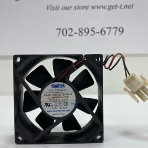A 12V x .25A Cooling Fan with a wire attached to it called the Qualtek Fan Part FAD1-08025CBHW11.