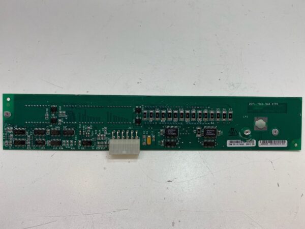 A green IGT S2000 Machine 960 Stepper Seven Segment Display w/ Long Bracket with a number of electronic components on it.