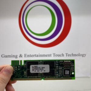 A person holding up a TCon/ Daughter board for use with IGT Slot Machines. IGT Part 76826501. GETT Part TCon114 with a gaming and entertainment technology logo.