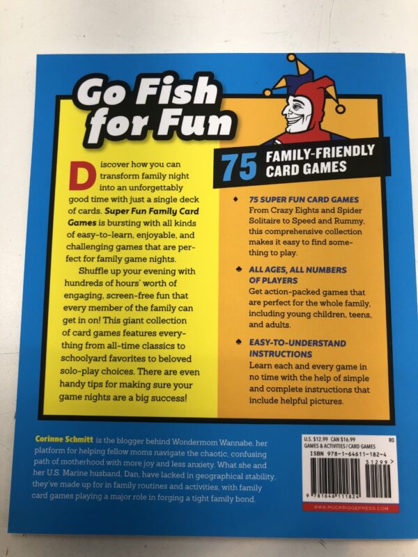 Go fish for Super Fun Family Card Games: 75 Games for All Ages Paperback - back cover.