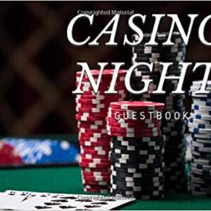 The cover of Casino Night Guestbook: Gaming Guest Book with Poker Table Cards Cover and Chips for Birthday Party, Bachelor or Bridal Shower, Wedding, Baby Shower, ... and Parties or Business and Networking Events Paperback by Joe Brooks. GETT Part CQB138.