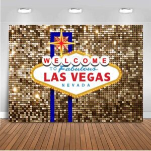 Welcome to Las Vegas Backdrop 7x5ft Welcome to Fabulous Las Vegas Birthday Photo Backdrops Casino City Night Poker Photography Studio Background. GETT Part CQD102