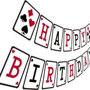 Casino Birthday Banner with playing cards.