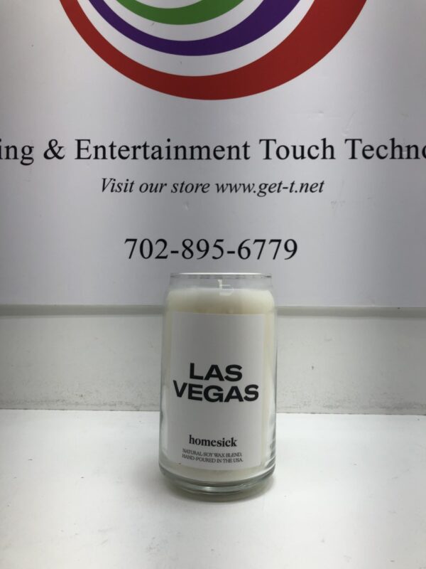 Homesick Scented Candle, Las Vegas Desert sand and midnight air gaming & entertainment touch technology.