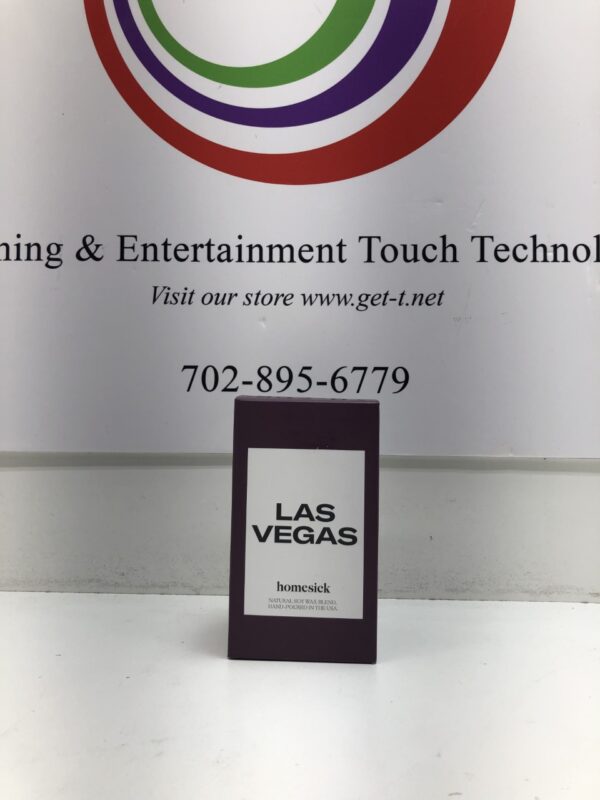 Homesick Scented Candle, Las Vegas Desert sand and midnight air. GETT Part CQG105 training & entertainment touch technologies.