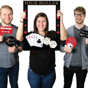 High roller Big Dot of Happiness Las Vegas - Casino Themed Party Selfie Photo Booth Picture Frame & Props - Printed on Sturdy Material. GETT Part CQD112.