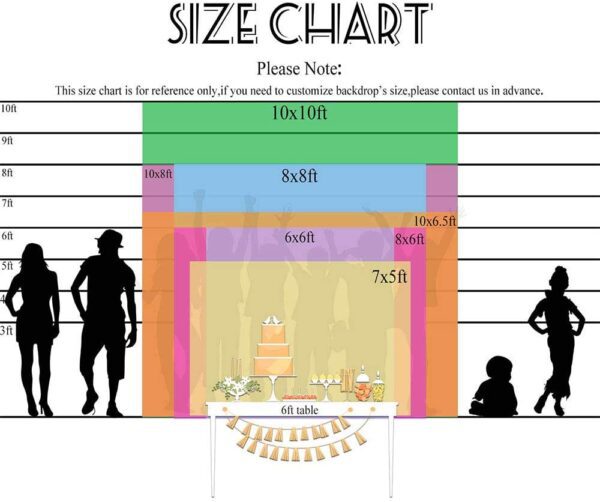 A chart showing the size of Casino Backdrop Fabulous Poker Birthday Luxury Prom Party Supplies Favors Banner Decoration Vintage Photography Background Photobooth Prop 7x5FT. GETT Part CQD121