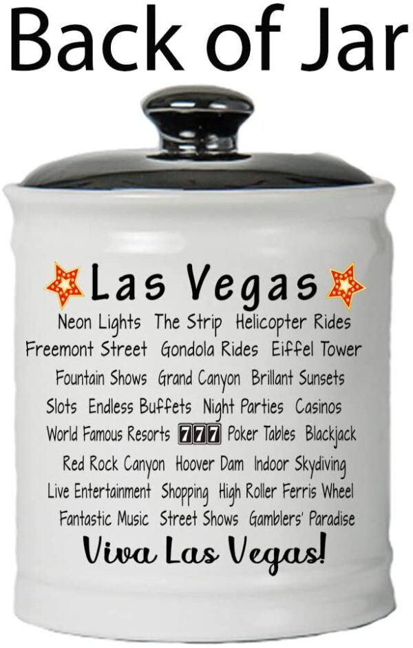Back of jar Las Vegas casino fund jar [White].