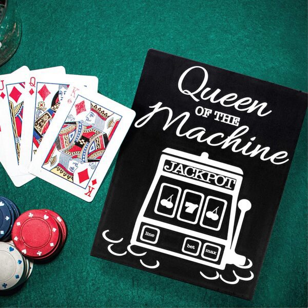 Queen of the Casino Jackpot Slots Inspired Wood Gift Sign Machine poker game.