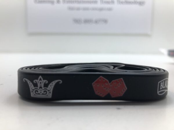 A 24 Pack Casino Night Theme Silicone Wristbands Bracelets with a crown on it.