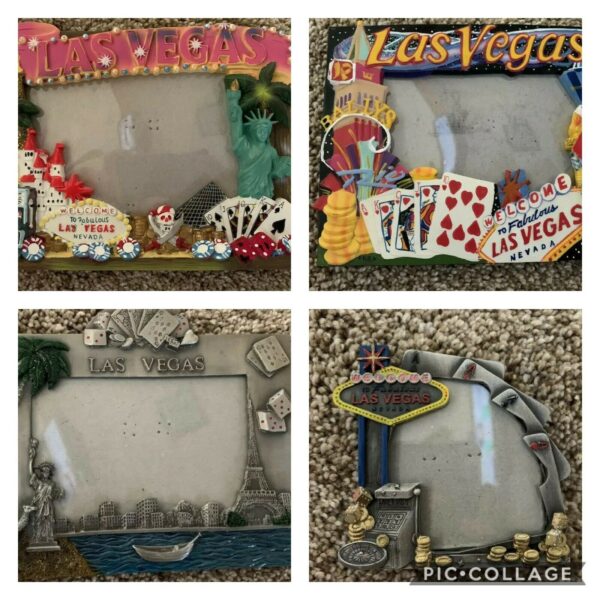 Four Generic, Las Vegas, Photo Frames- Sold Separately! with las vegas signs on them.