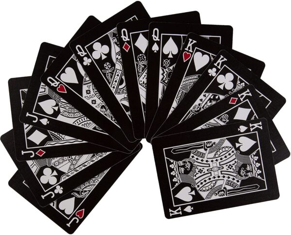 A set of Ellusionist Bicycle Black Ghost Playing Cards - 2nd Edition on a white background.