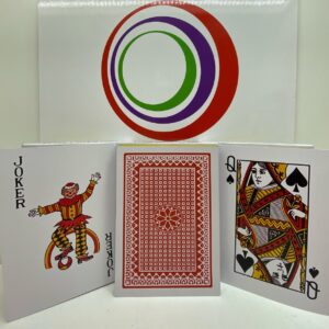 A Giant Jumbo Deck of Big Playing Cards Fun Full Poker Game Set with a logo on them.